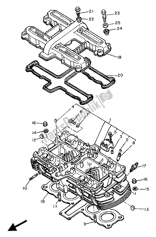 Tutte le parti per il Testata del Yamaha XJ 600 1990