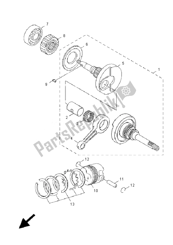 Tutte le parti per il Albero Motore E Pistone del Yamaha XF 50E Giggle 2007