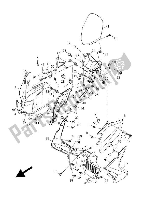 Tutte le parti per il Parabrezza del Yamaha YP 125 RA 2015