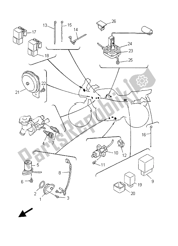 All parts for the Electrical 2 of the Yamaha FZS 600 Fazer 2003