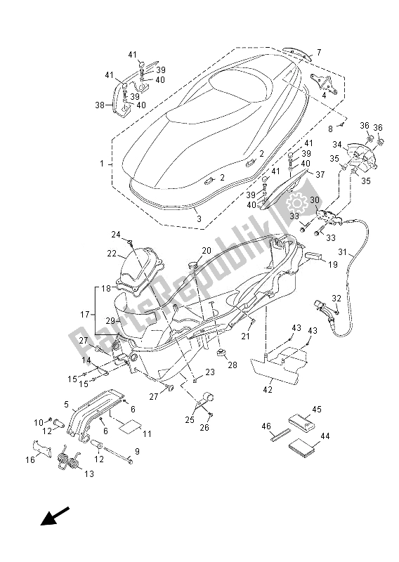 Tutte le parti per il Posto A Sedere del Yamaha YP 125 RA 2013