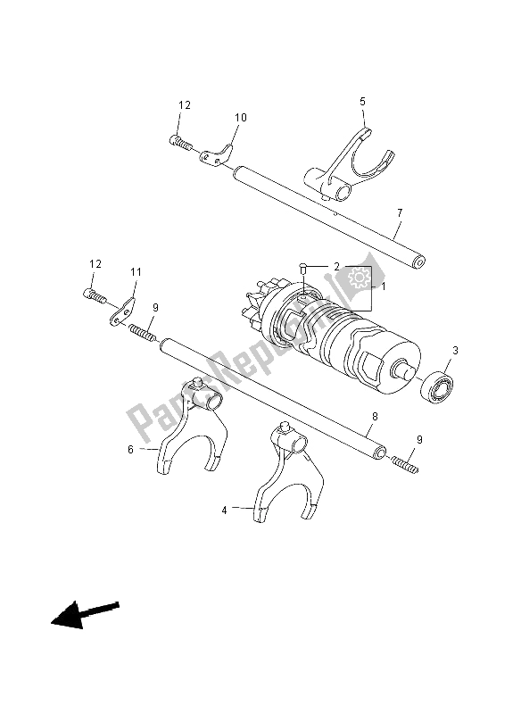 All parts for the Shift Cam & Fork of the Yamaha FZ8 N 800 2012