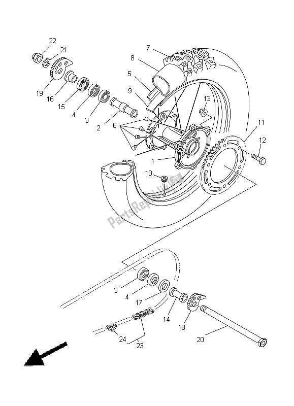 Tutte le parti per il Ruota Posteriore del Yamaha DT 125 RE 1998