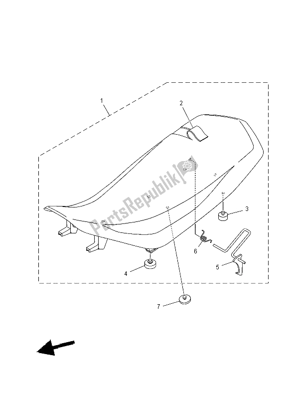 All parts for the Seat of the Yamaha YFM 350R 2012