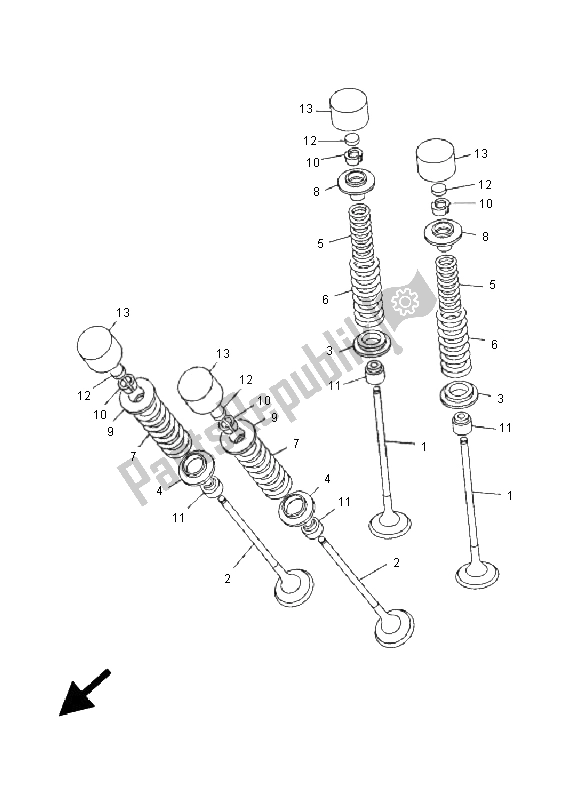 Alle onderdelen voor de Klep van de Yamaha FZ6 N 600 2005