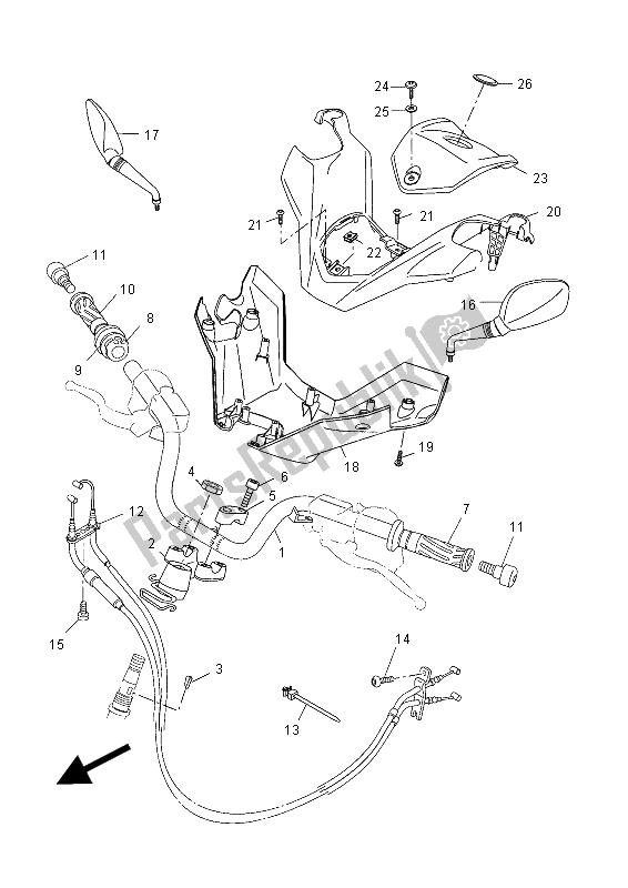 Toutes les pièces pour le Poignée Et Câble De Direction du Yamaha YP 400R 2014