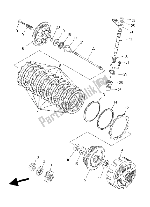 Tutte le parti per il Frizione del Yamaha YFZ 450 SE 2008