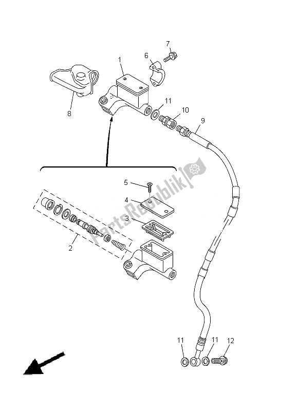 Wszystkie części do Przedni Cylinder G?ówny Yamaha TT R 125 LWE 2013