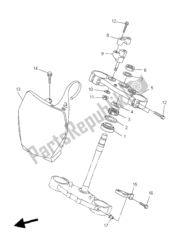 Todas las partes para Direccion de Yamaha YZ 250F 2007