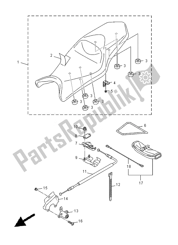 All parts for the Seat of the Yamaha XJ 6N 600 2014