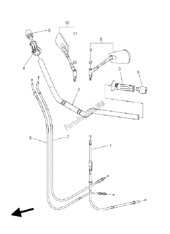 Alle onderdelen voor de Stuurhendel En Kabel van de Yamaha FZ6 NS Fazer 600 2006