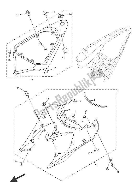 Tutte le parti per il Coperchio Laterale del Yamaha YZF R6 600 2016