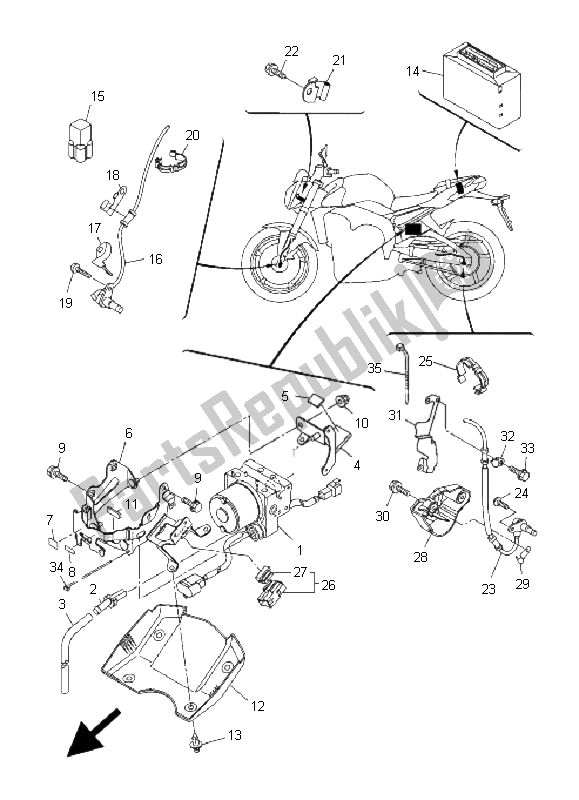 All parts for the Electrical 3 of the Yamaha FZ1 NA Fazer 1000 2008