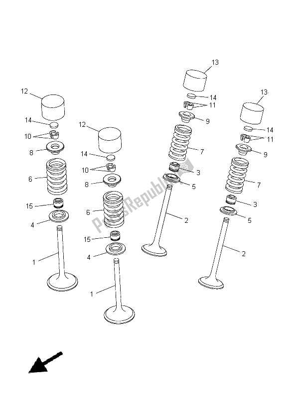 Wszystkie części do Zawór Yamaha YZ 250 FX 2015