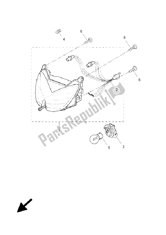 Todas las partes para Faro de Yamaha YQ 50L Aerox Race Replica 2006