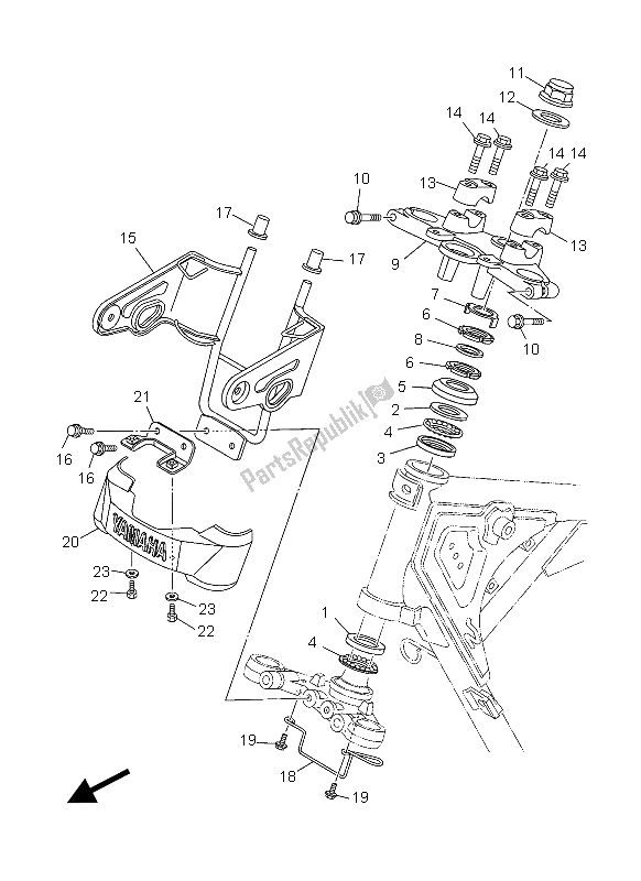 Toutes les pièces pour le Pilotage du Yamaha YBR 125 ED 2012