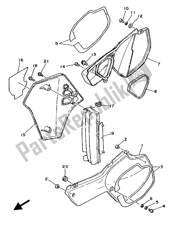 Wszystkie części do Boczna Ok? Adka Yamaha YZ 80 1988