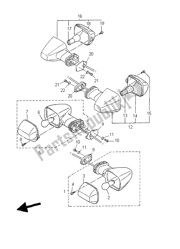 Tutte le parti per il Luce Lampeggiante del Yamaha YZF R6 600 2002