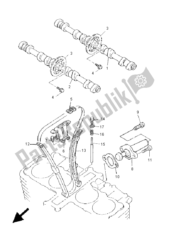 All parts for the Camshaft & Chain of the Yamaha XJR 1300 2005