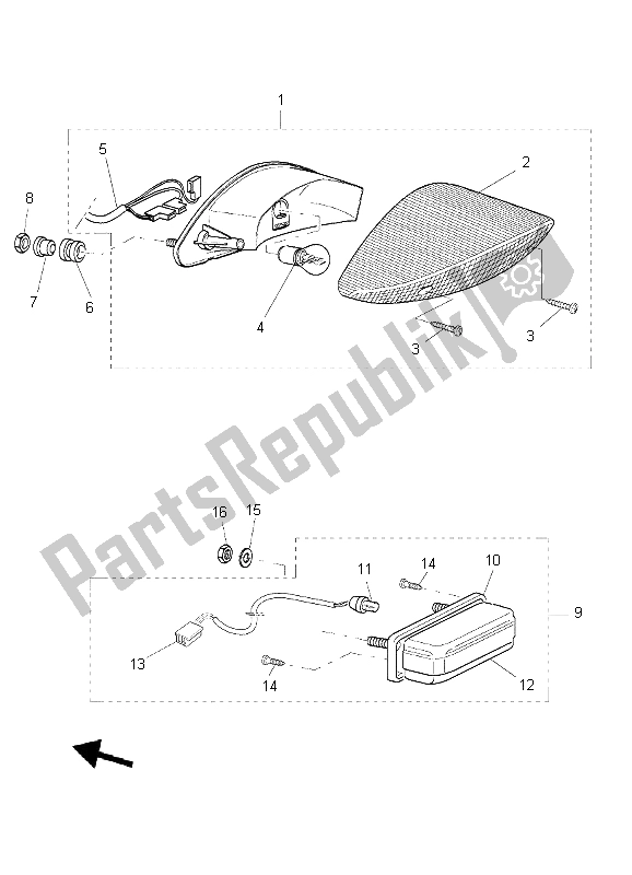 Todas las partes para Luz De La Cola de Yamaha BT 1100 Bulldog 2006