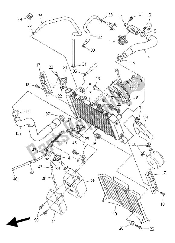 Toutes les pièces pour le Tuyau De Radiateur du Yamaha FZ6 NHG 600 2007