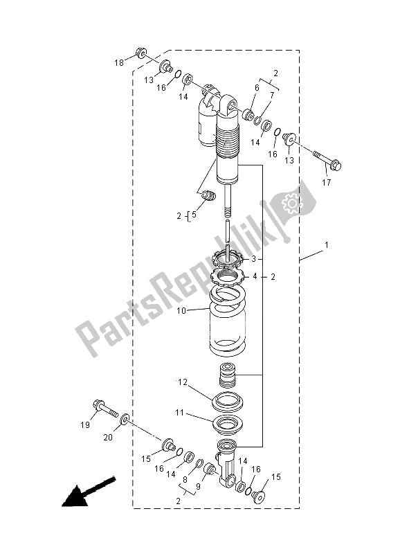 Todas las partes para Suspensión Trasera de Yamaha YZ 250 2000