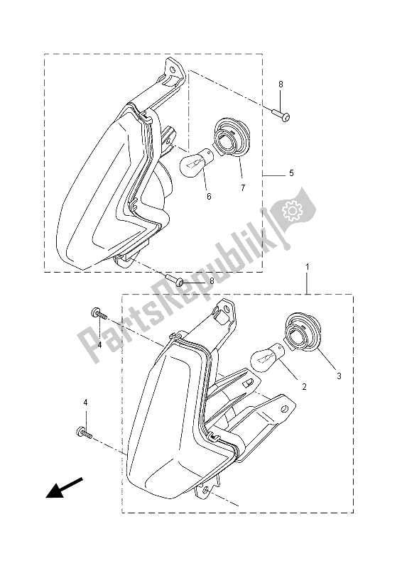 All parts for the Flasher Light of the Yamaha YP 125R 2015