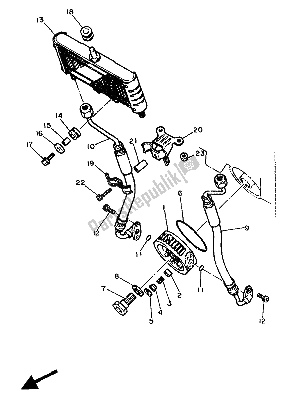 Toutes les pièces pour le Refroidisseur D'huile du Yamaha FZ 600 1988