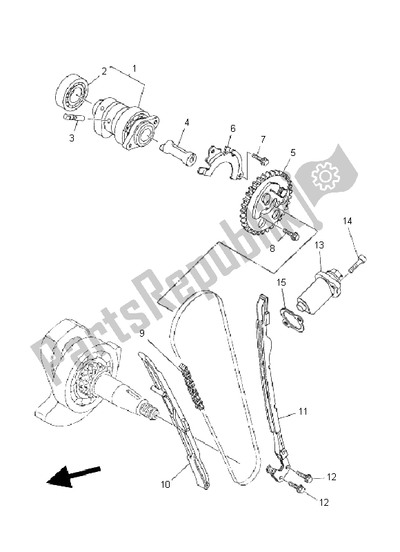 All parts for the Camshaft & Chain of the Yamaha XT 660R 2011