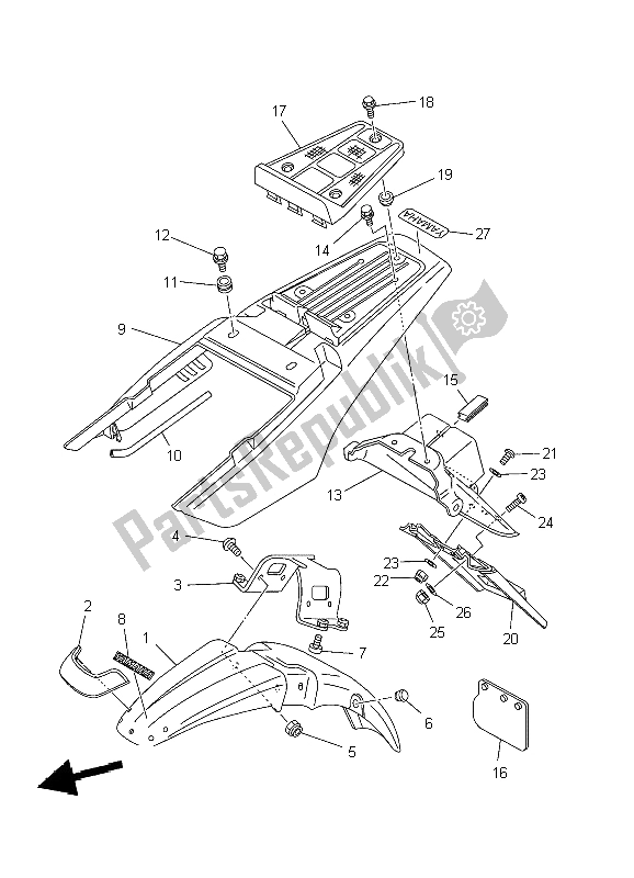 All parts for the Fender of the Yamaha TW 125 2004