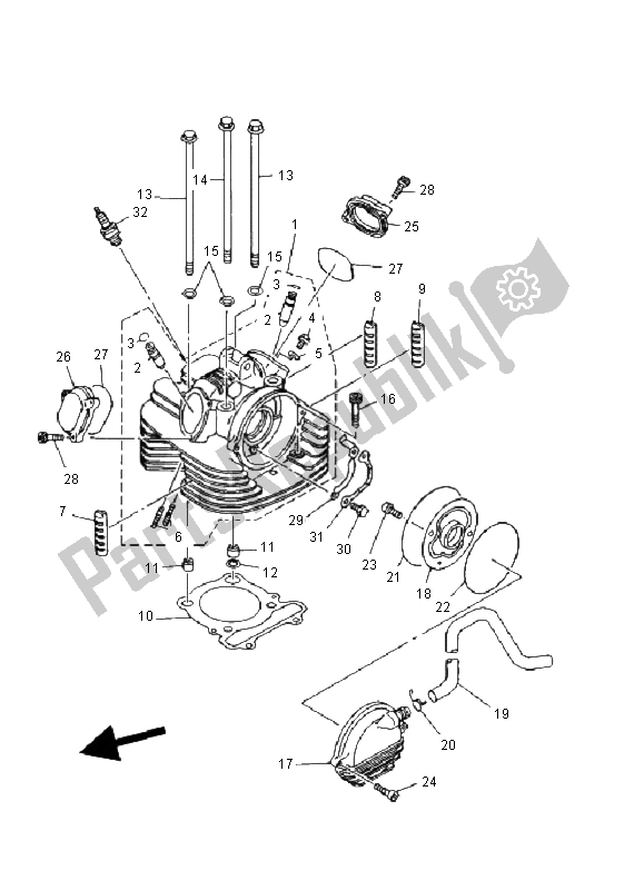 Todas las partes para Cabeza De Cilindro de Yamaha YFM 350 FW Wolverine 4X4 2000