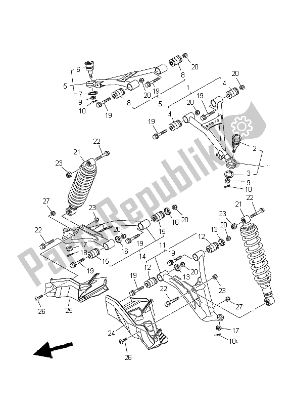 Todas las partes para Suspensión Delantera Y Rueda de Yamaha YFM 700F Grizzly FI EPS 4X4 2010