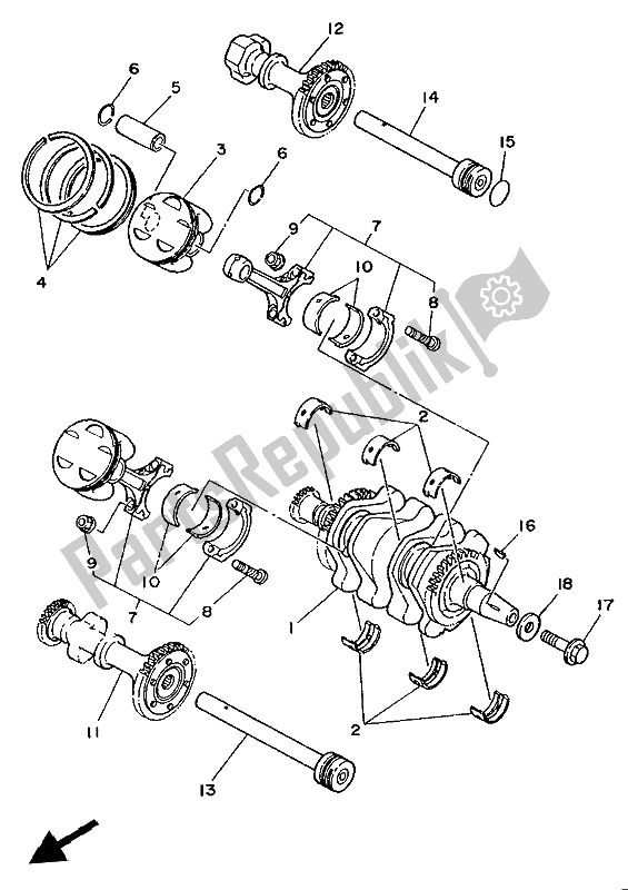 All parts for the Crankshaft & Piston of the Yamaha XTZ 750 Supertenere 1992