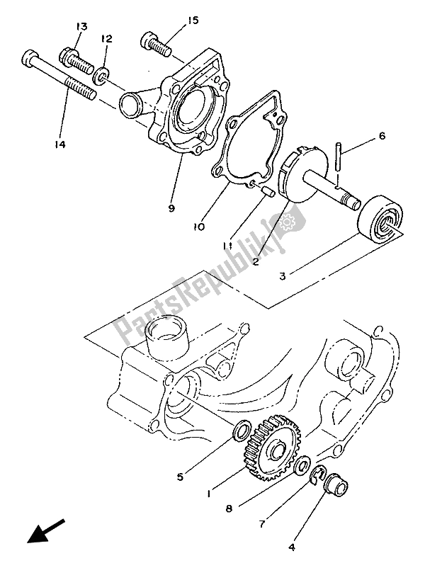 Toutes les pièces pour le Pompe à Eau du Yamaha YZ 80 1987