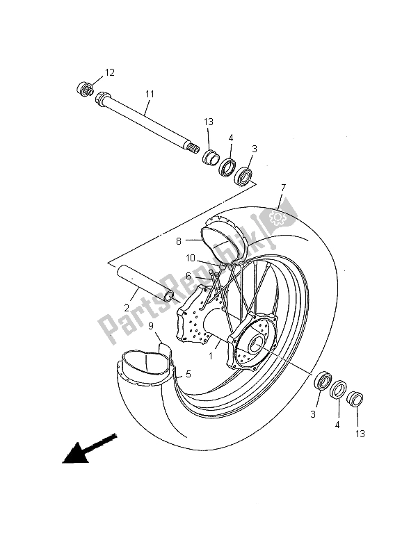 Toutes les pièces pour le Roue Avant du Yamaha XV 1600A Wildstar 2000