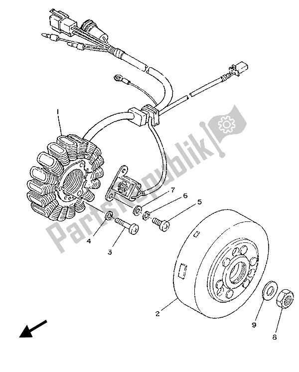 Todas as partes de Gerador do Yamaha TZR 250 1987