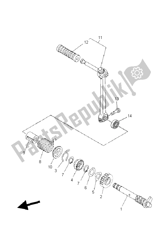 Tutte le parti per il Antipasto del Yamaha TT R 110E 2011