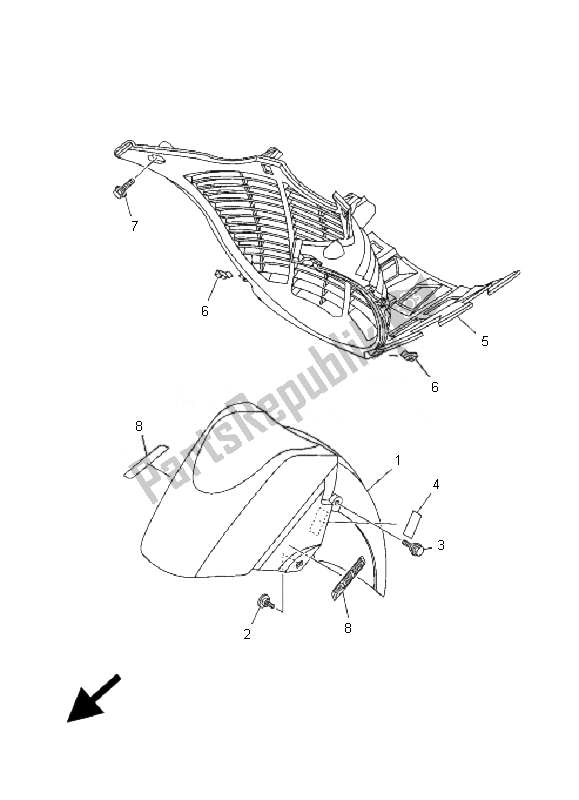 All parts for the Fender of the Yamaha XP 500A T MAX 2007