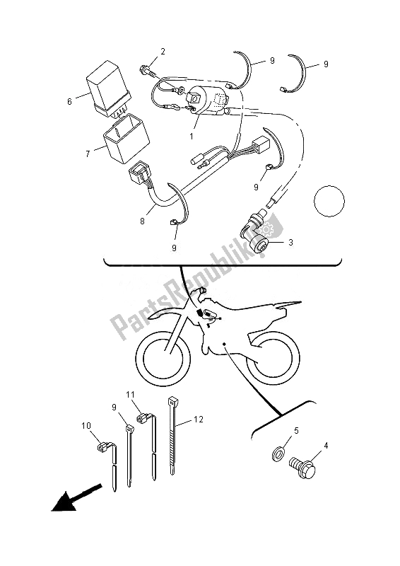 Todas las partes para Eléctrico 1 de Yamaha TT R 125 LW 2013