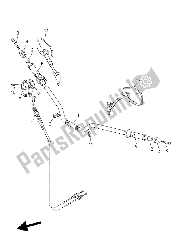 Tutte le parti per il Maniglia E Cavo Dello Sterzo del Yamaha VMX 17 1700 2009