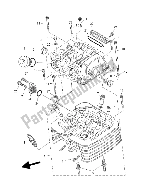 Todas as partes de Cabeça De Cilindro do Yamaha YFM 600F Grizzly 4X4 2000