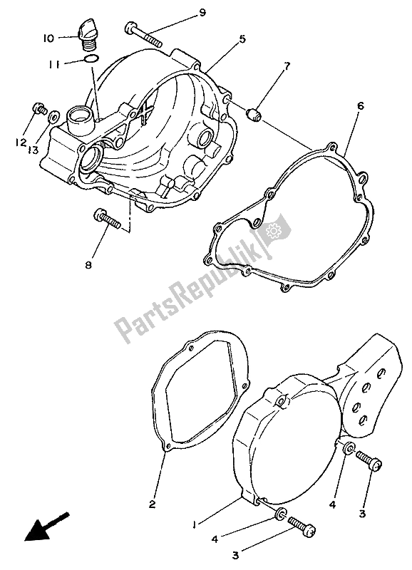 Tutte le parti per il Coperchio Del Carter 1 del Yamaha YZ 80 1986