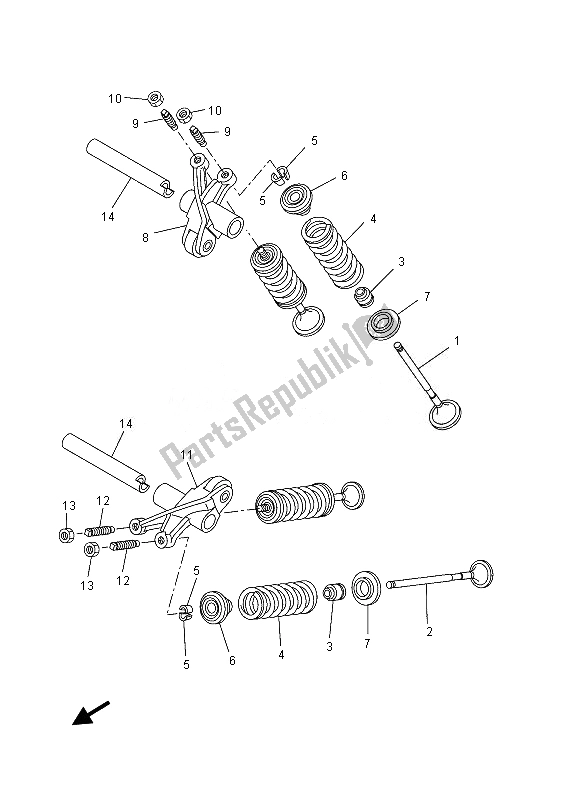 Todas as partes de Válvula do Yamaha YZF R 125 2013