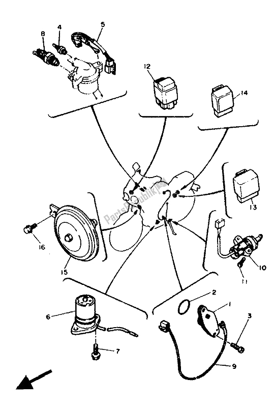 Toutes les pièces pour le électrique 2 du Yamaha FZR 600 Genesis 1991