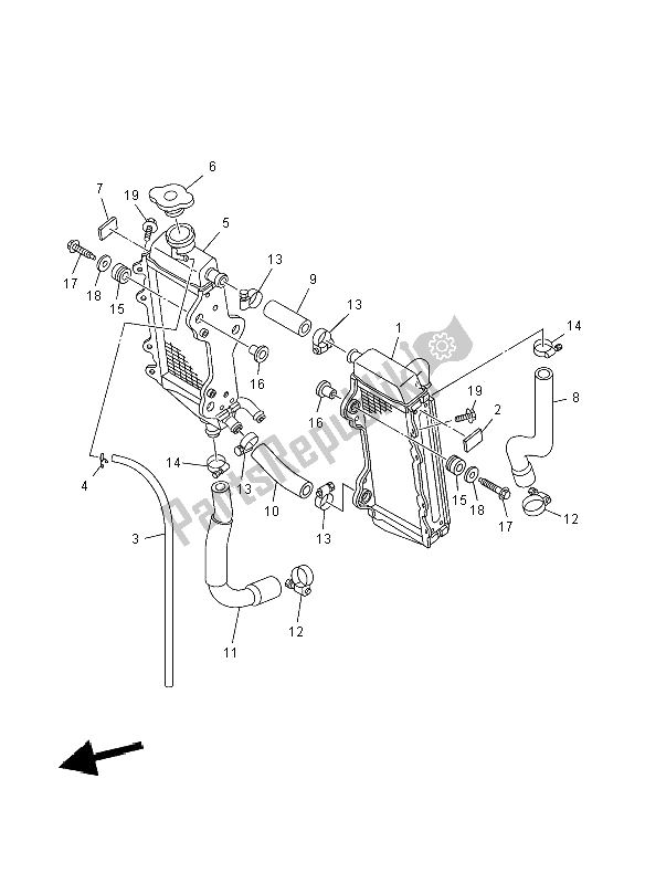 Tutte le parti per il Tubo Del Radiatore del Yamaha YZ 125 2008