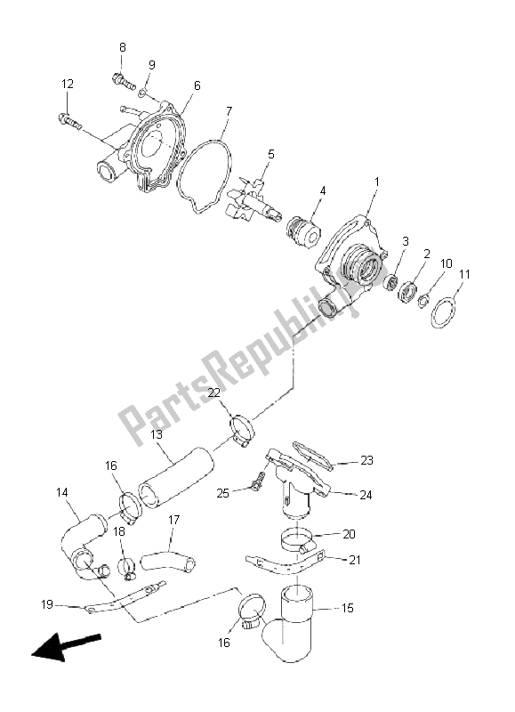 Toutes les pièces pour le Pompe à Eau du Yamaha FZ6 SHG Fazer 600 2008