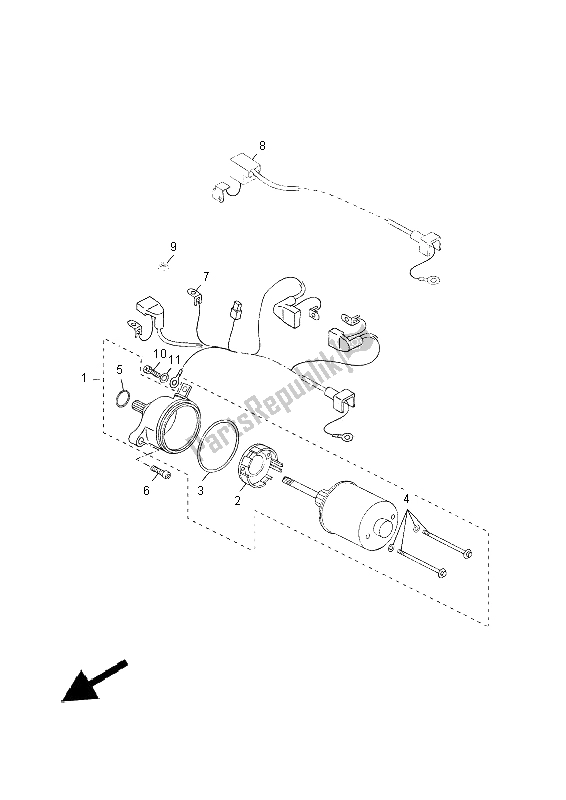 Toutes les pièces pour le Demarreur du Yamaha YP 125 RA 2014