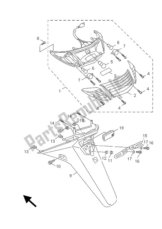 Tutte le parti per il Fanale Posteriore del Yamaha NXC 125 EA 2012