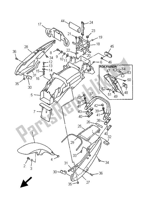 All parts for the Fender of the Yamaha FZS 600 Fazer 2001