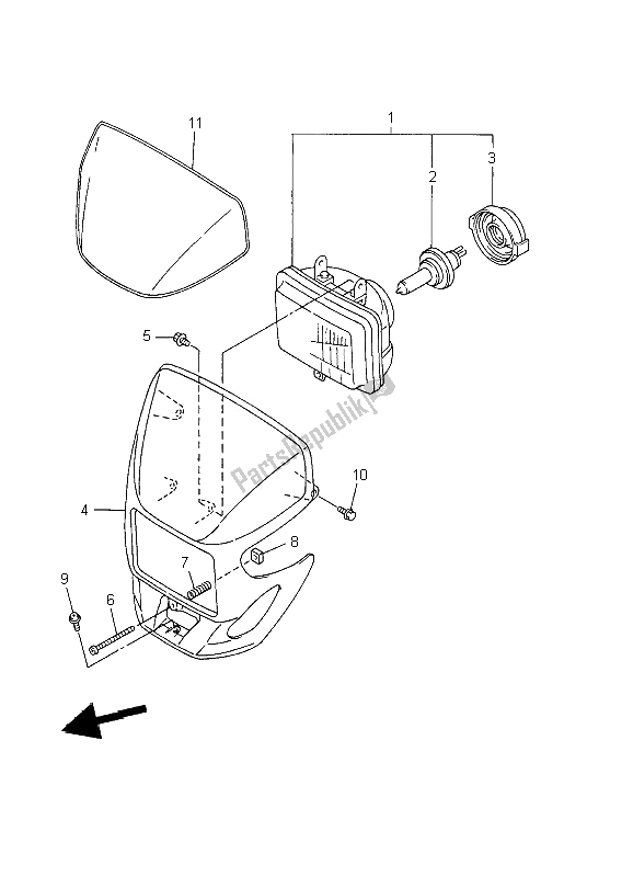 Toutes les pièces pour le Phare du Yamaha WR 426 400F 2002